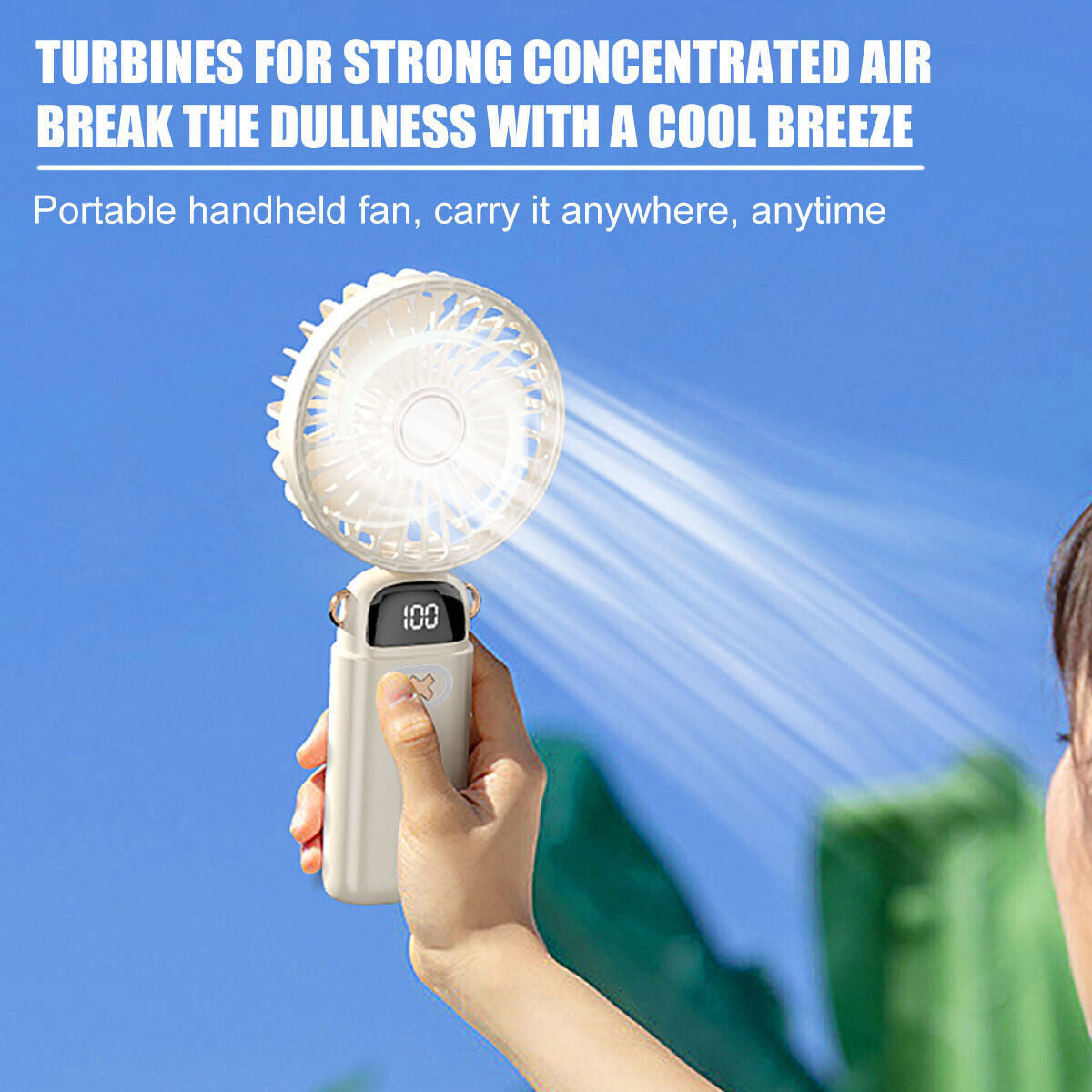 Portable Mini Hand-Held Fan Folding Desk Fan Cooler Cooling USB Rechargeable Fan