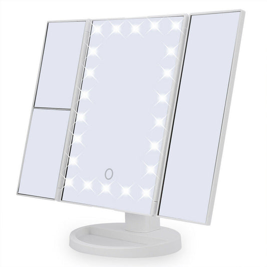 24 LED Touch Screen Make up Mirror Tabletop Lighted Cosmetic Illuminated Vanity