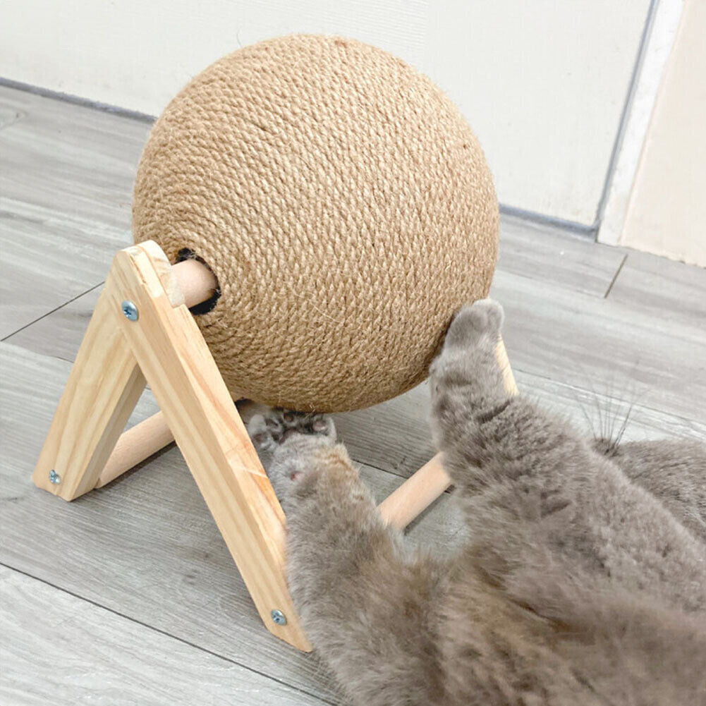 Sisal Scratching Toy Cat Scratching Post Pet Supplies Wooden Cat Scratching Ball