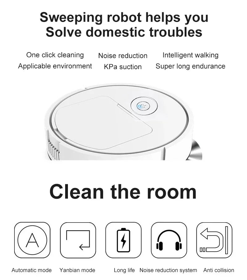Smart Robot Vacuum Cleaner USB Charging Wireless Sweeping Suction Floor Machine Appliances for Home Vacuum Cleaner Robot