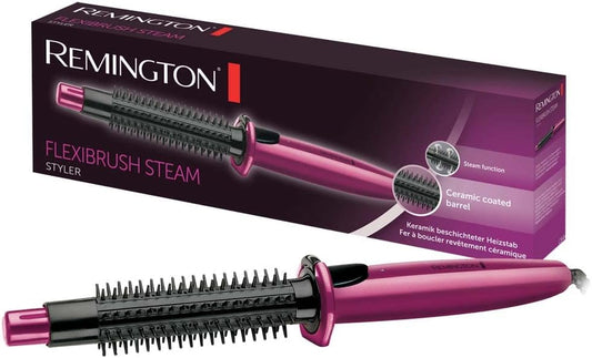 CB4N Corded Electric Flexibrush Steam Styler with Led Indicator, Pink, Black
