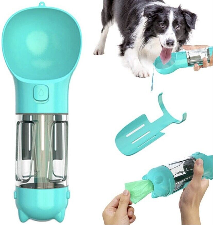 Pet Dog Water Bottle Travel Portable Drinking Water Dispenser with Poo Bags