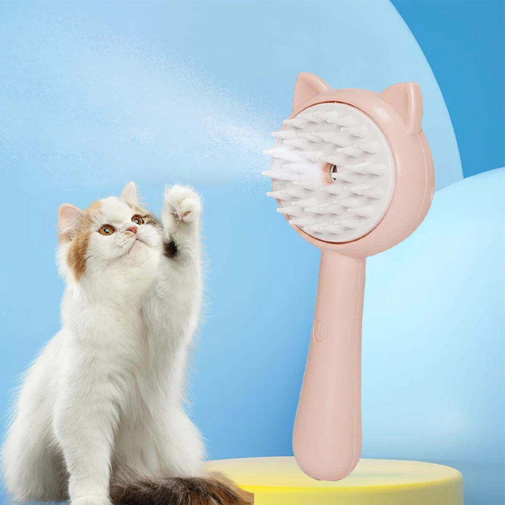 Hair Cleaning Brush With Mist Multifunctional Cat Grooming Brush Rechargeable Self Cleaning Slicker Brush For Pets Dogs & Catsb Pet Products