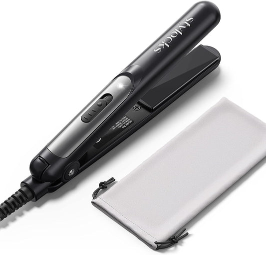 Mini Hair Straightener for Short Hair, Small Straighteners Travel Size Straighteners and Ceramic Plater, Quick and Easy Hair Styling, Black.