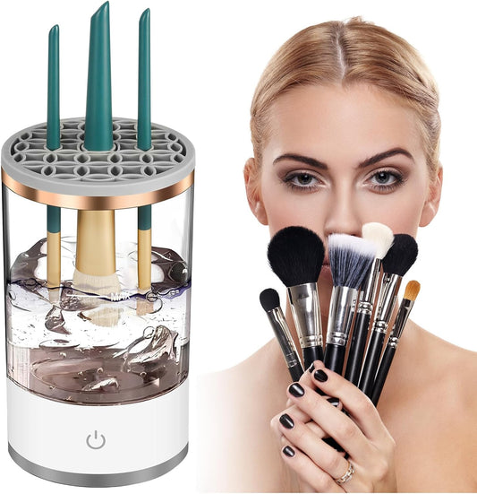 Makeup Brush Cleaner Machine with Brush Cleaning Mat-Automatic Cosmetic Brush Cleaner for All Size Beauty Makeup Brushes- Valentine'S Gift for Women-Makeup Brush Cleaner and Dryer Machine