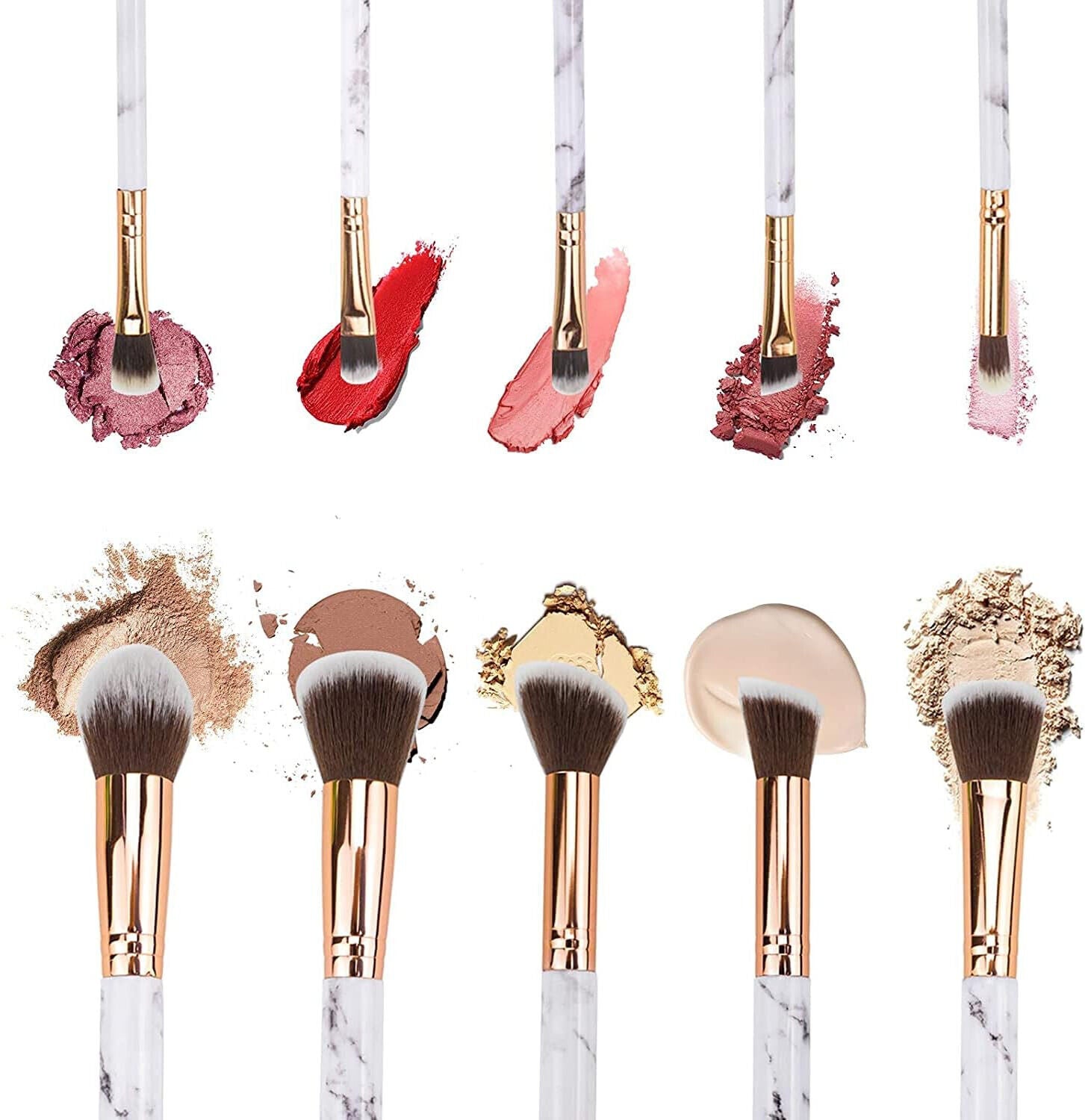 10 Pcs Kabuki Makeup Brushes Set Eye Shadow Blusher Face Powder Foundation UK