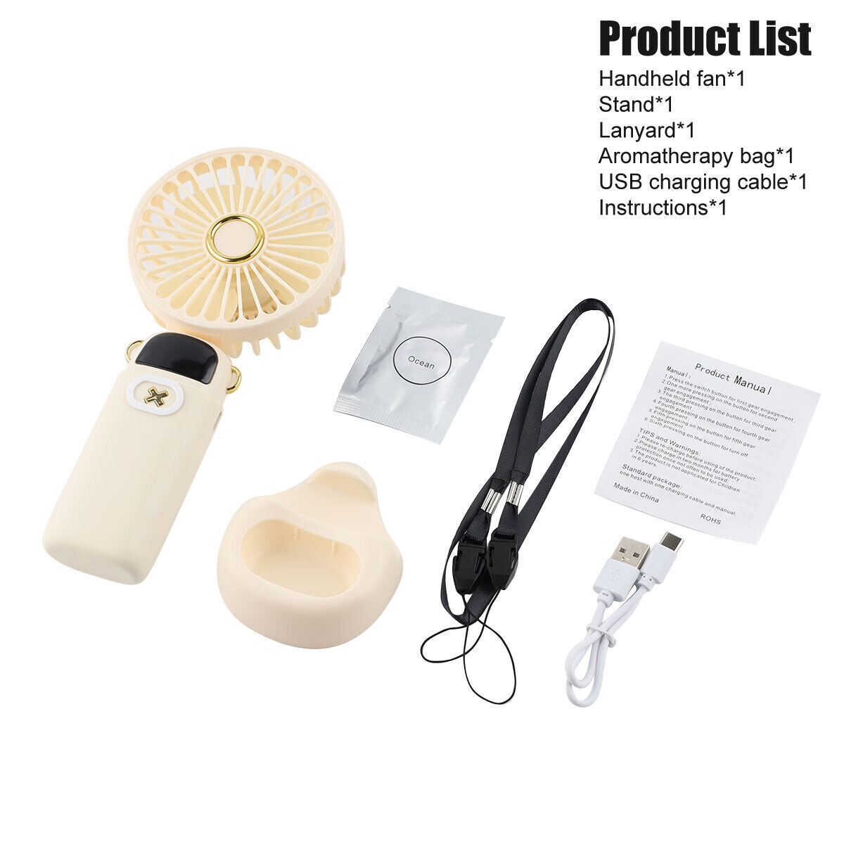 Portable Mini Hand-Held Fan Folding Desk Fan Cooler Cooling USB Rechargeable Fan